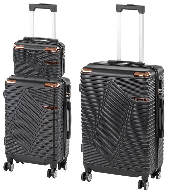 TraveLux Urban XV gurulós bőrönd szett fekete
