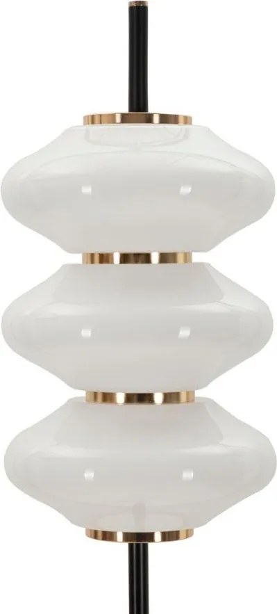 Lampadar alb-negru cu abajur din sticlă (înălțime 168 cm) Vintage – Mauro Ferretti