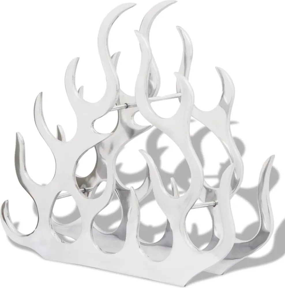 vidaXL Suport sticle de vin pentru 11 sticle, argintiu, aluminiu