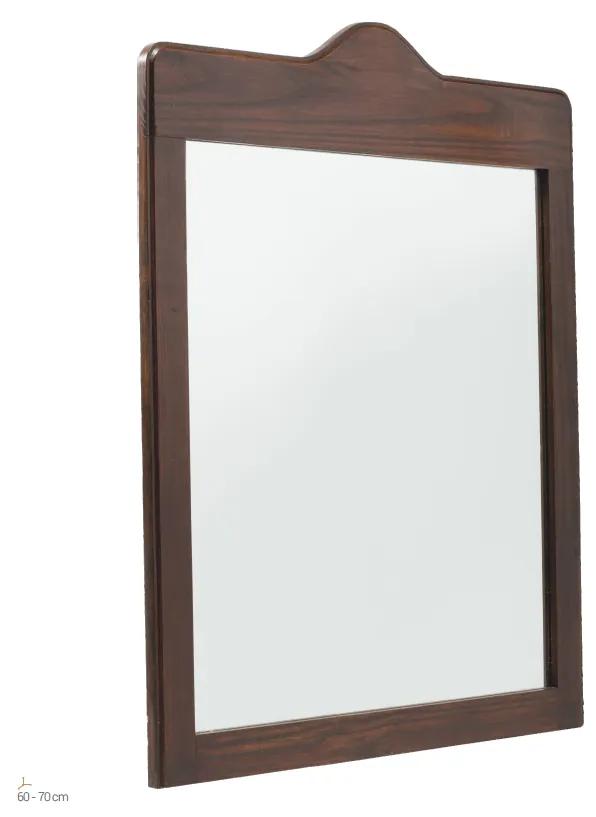 Oglinda baie cu rama de lemn Metaform Mathilde h70 x 60 cm, finisaj nuc