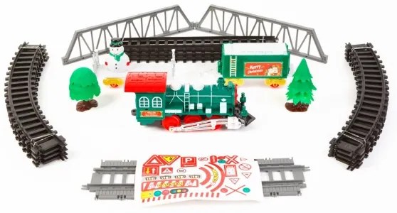 Tren de Crăciun cu LED, alimentare 2x AA, lumină albă caldă