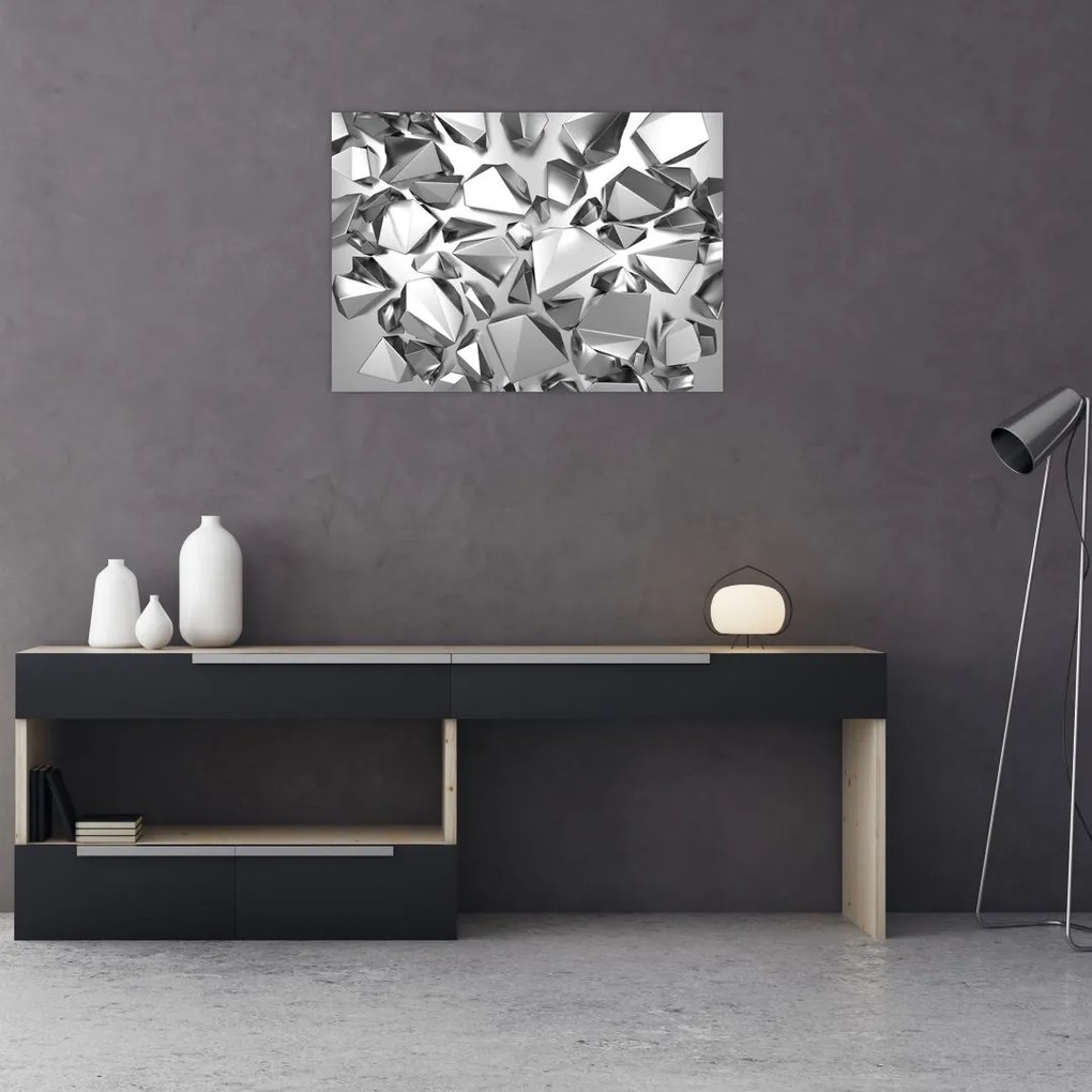 Tablou pe sticlă cu abstracție 3D (70x50 cm)