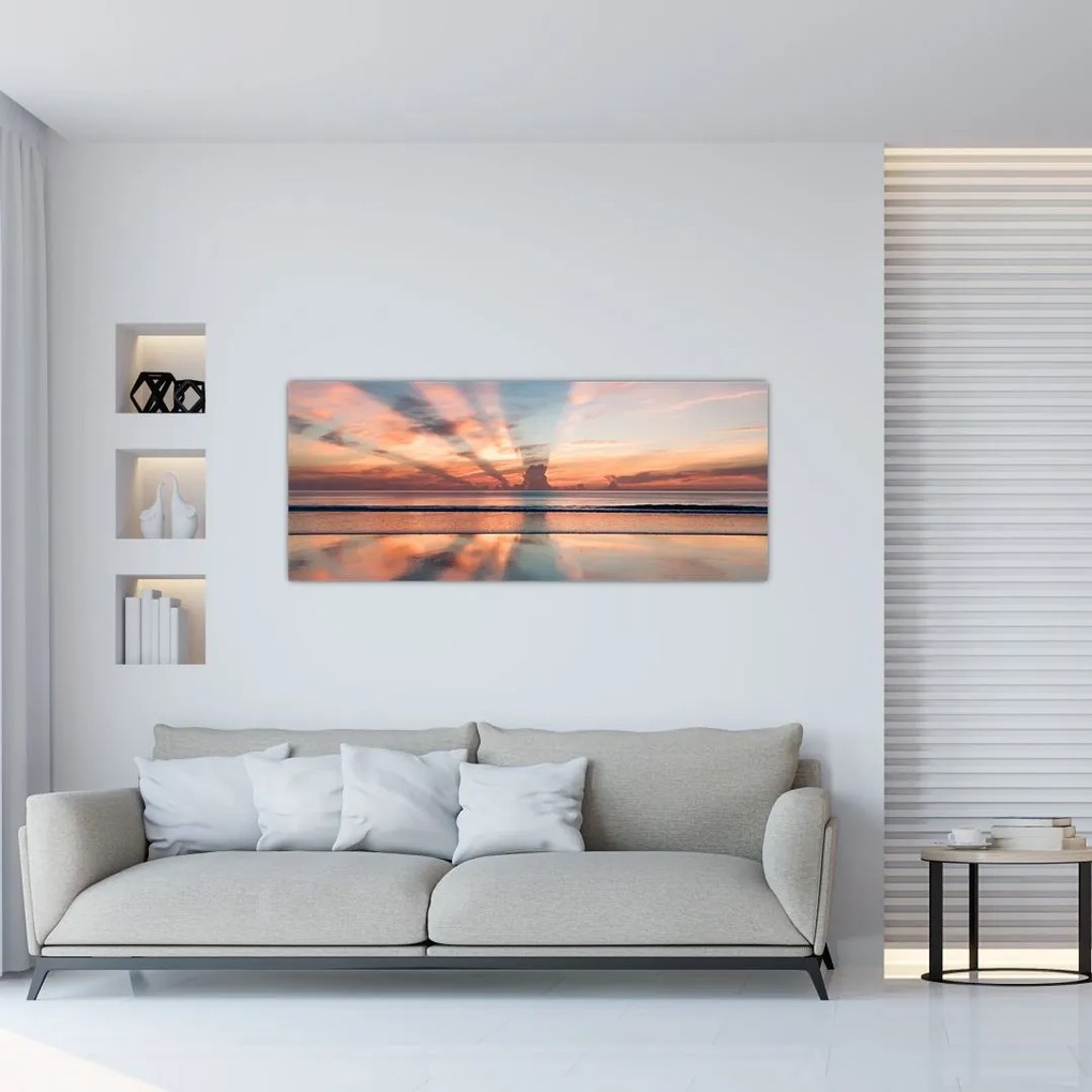 Tablou cu razele solare deasupra plajei Dayton (120x50 cm)