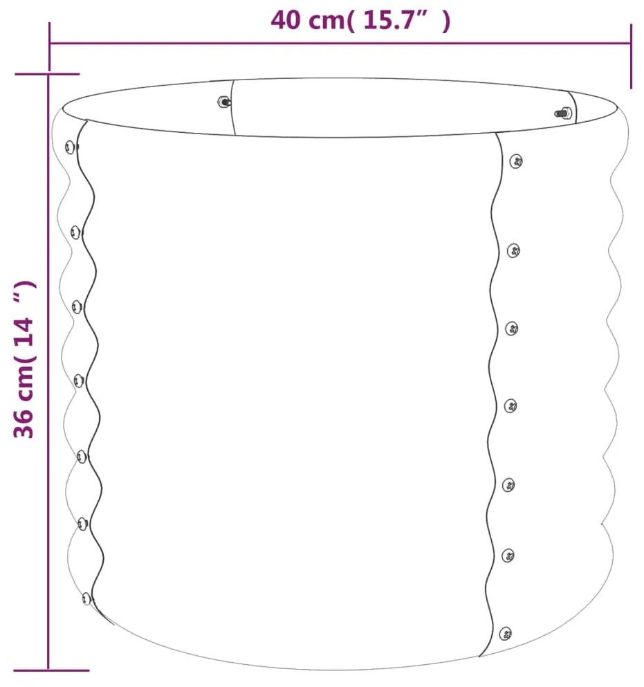 Jardiniera gradina maro 40x40x36 cm otel vopsit electrostatic 1, Maro, 40 x 40 x 36 cm