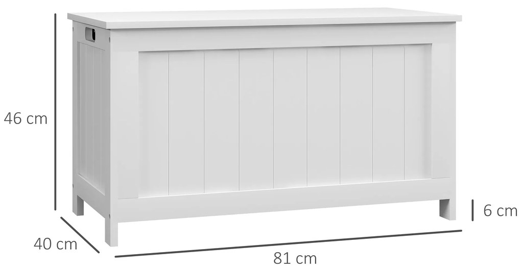 HOMCOM Cutie de depozitare, Cutie de depozitare pentru jucării, MDF, 2 mânere, 81 x 40 x 46 cm, Alb | Aosom Romania
