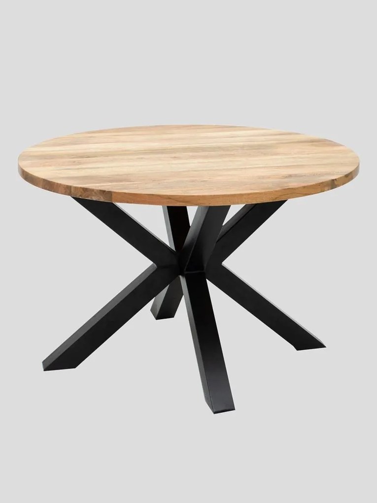 Masa dining, rotunda, din lemn de mango, Criss Cross