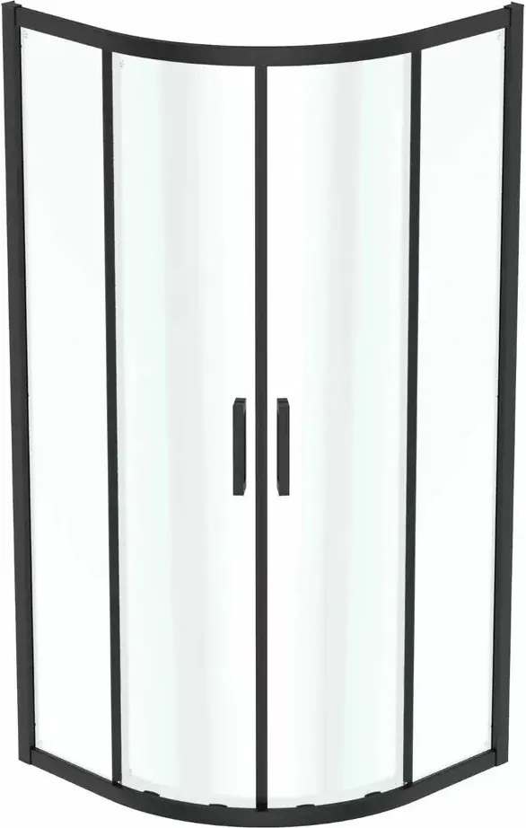 Cabina de dus semirotunda cu usi glisante 90x90 cm negru mat Ideal Standard Connect 2