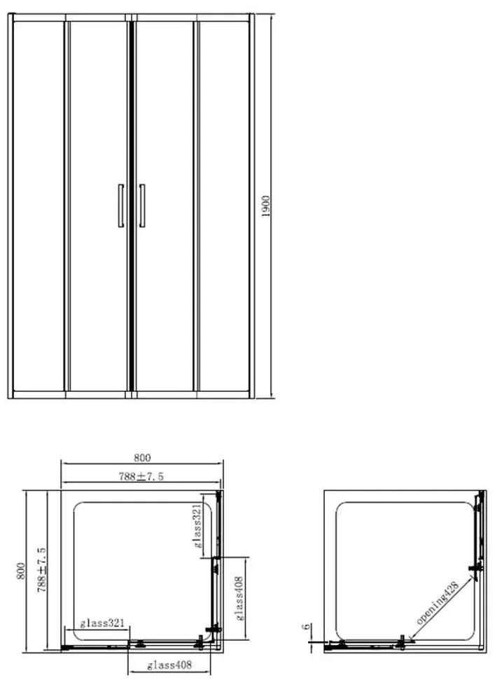 Set cabina dus neagra patrata 80x80 cm Hector plus coloana dus cu termostat auriu lucios FDesign Anima