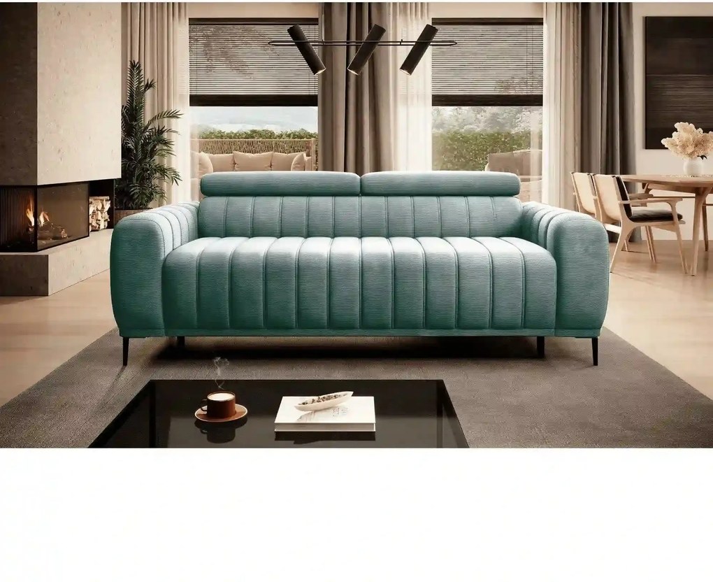 Canapea extensibila GANDI 140, stofa catifelata verde menta - Salvador