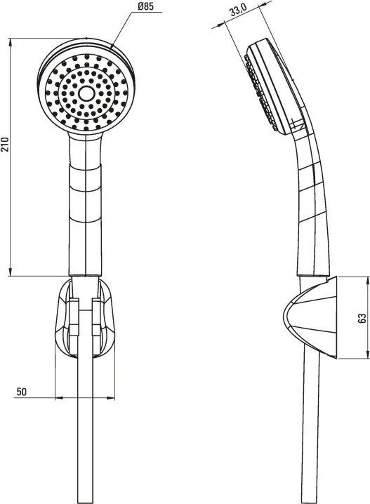 Symetrio Set de duș, cu suport fix Finisaj: Crom NET_041K