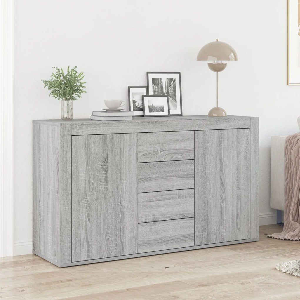 vidaXL Bufet cu sertar sonoma gri 120 x 36 x 69 cm Lemn compozit