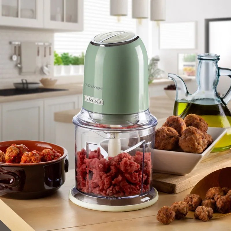 Tocator alimente Ariete VINTAGE 0438/04, 400W, 600 ml, 2 viteze, Otel inoxidabil, Pahar gradat, Verde