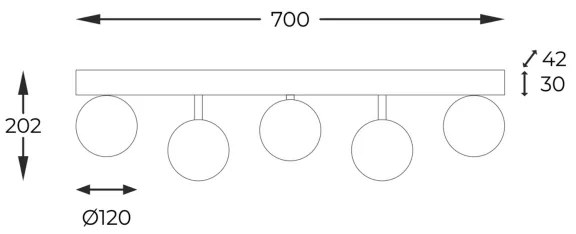 Lustră aplicată Zuma Line 5643 ALI 5xG9/40W/230V