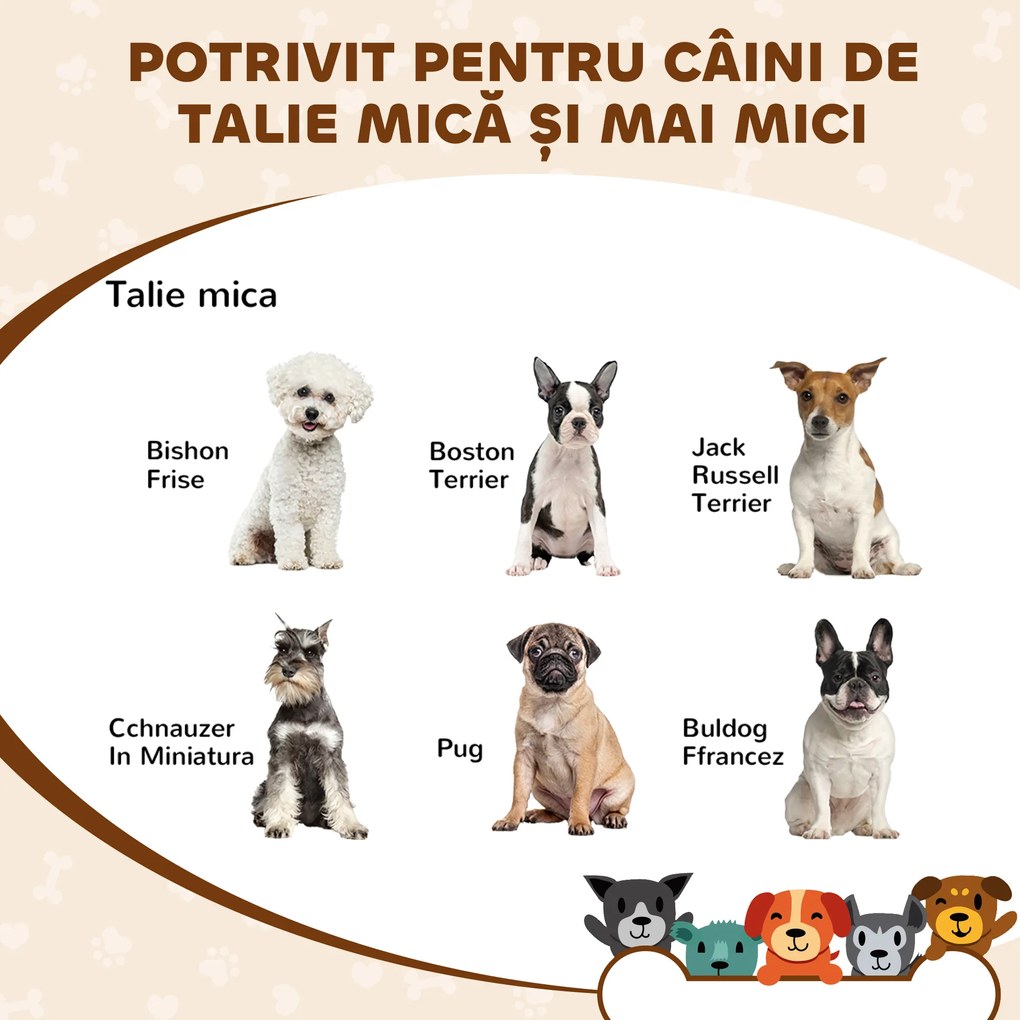 PawHut Cușcă pentru Câini, din Lemn și Deschideri în Formă de Lăbuță, Inimă și Os, Culcuș, Stejar | Aosom Romania