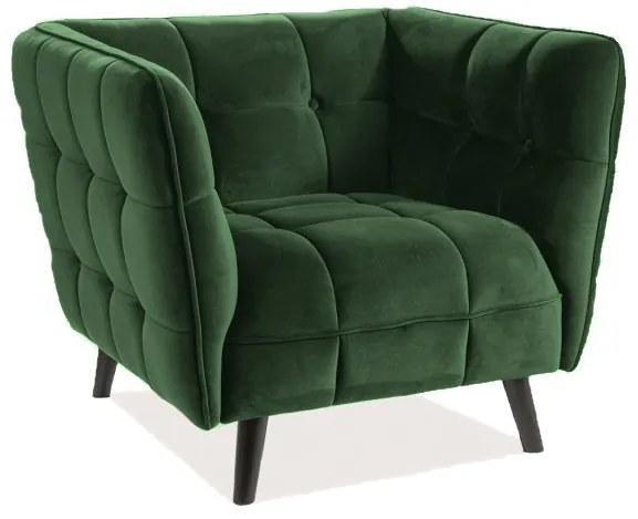 Fotoliu catifea Culoare Verde / Wenge , CASTELLO 1 VELVET