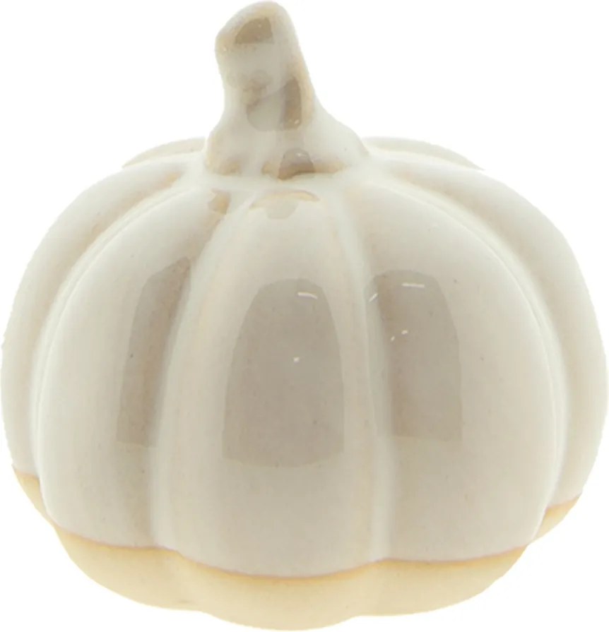 Dovleac decorativ, bej, din portelann Ø9x8 cm