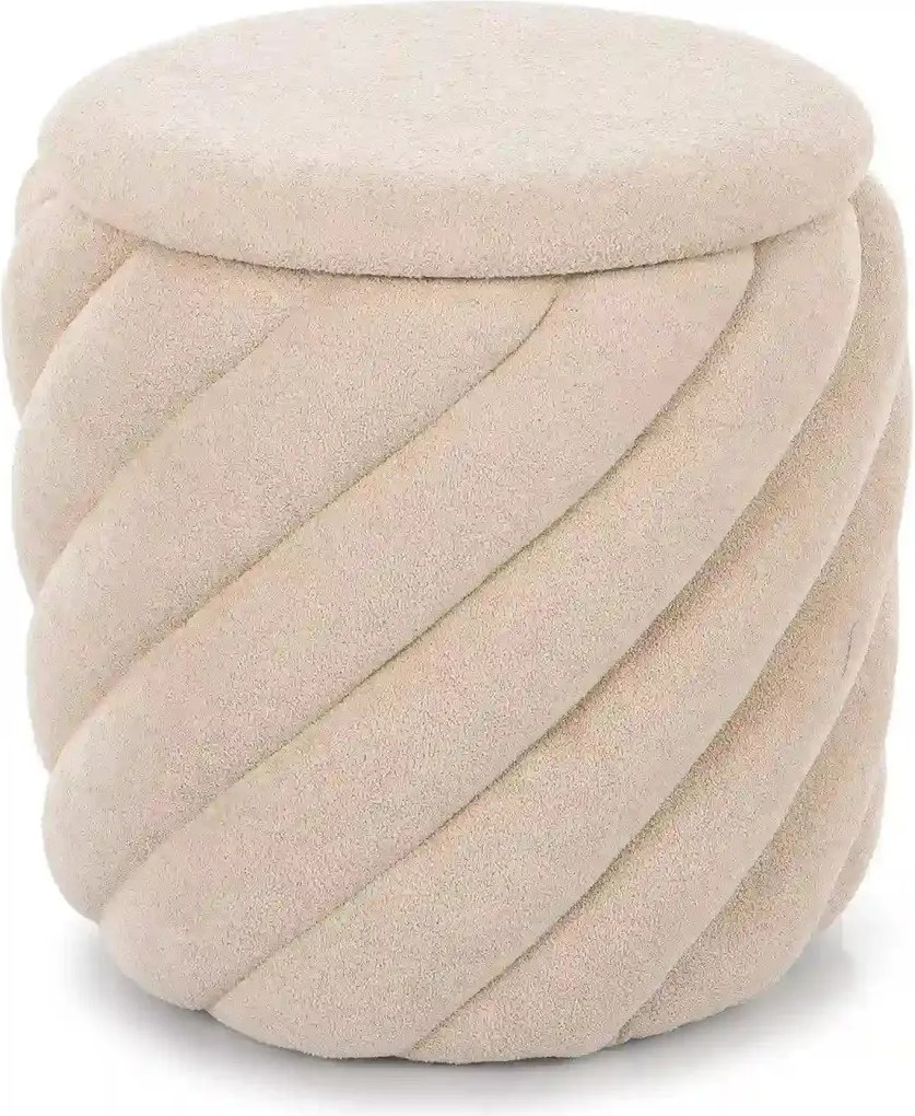 Taburet PELARO, bej, stofa clasica, 42x42x41 cm