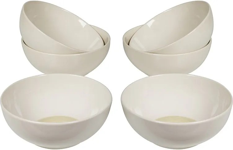 Set 6 boluri albe din ceramica 15 cm Spiral Mustard Santiago Pons