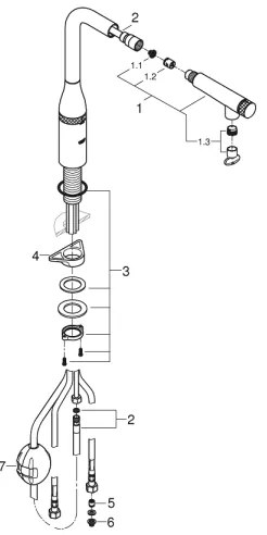 Baterie pentru chiuvetă GROHE ESSENCE SMARTCONTROL 31615000, 366 mm, crom lucios