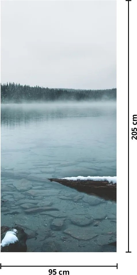 Fototapet pentru ușă - Lac nordic de gheață (95x205cm)