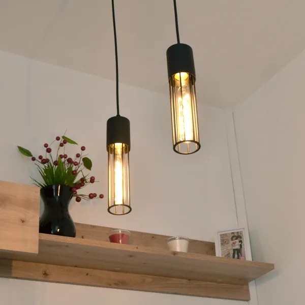 Lustră pe cablu MELODY 2xE27/15W/230V negru