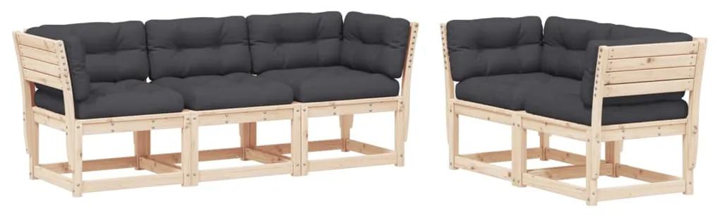 3217000 vidaXL Set canapele de grădină cu perne, 5 piese, lemn masiv de pin