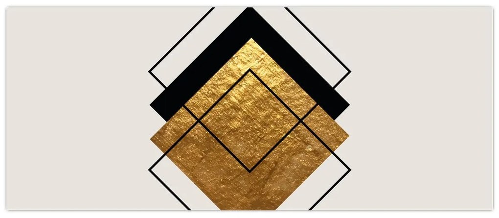 Tablou - Abstracție de aur și alb N⁰1 (120x50 cm)