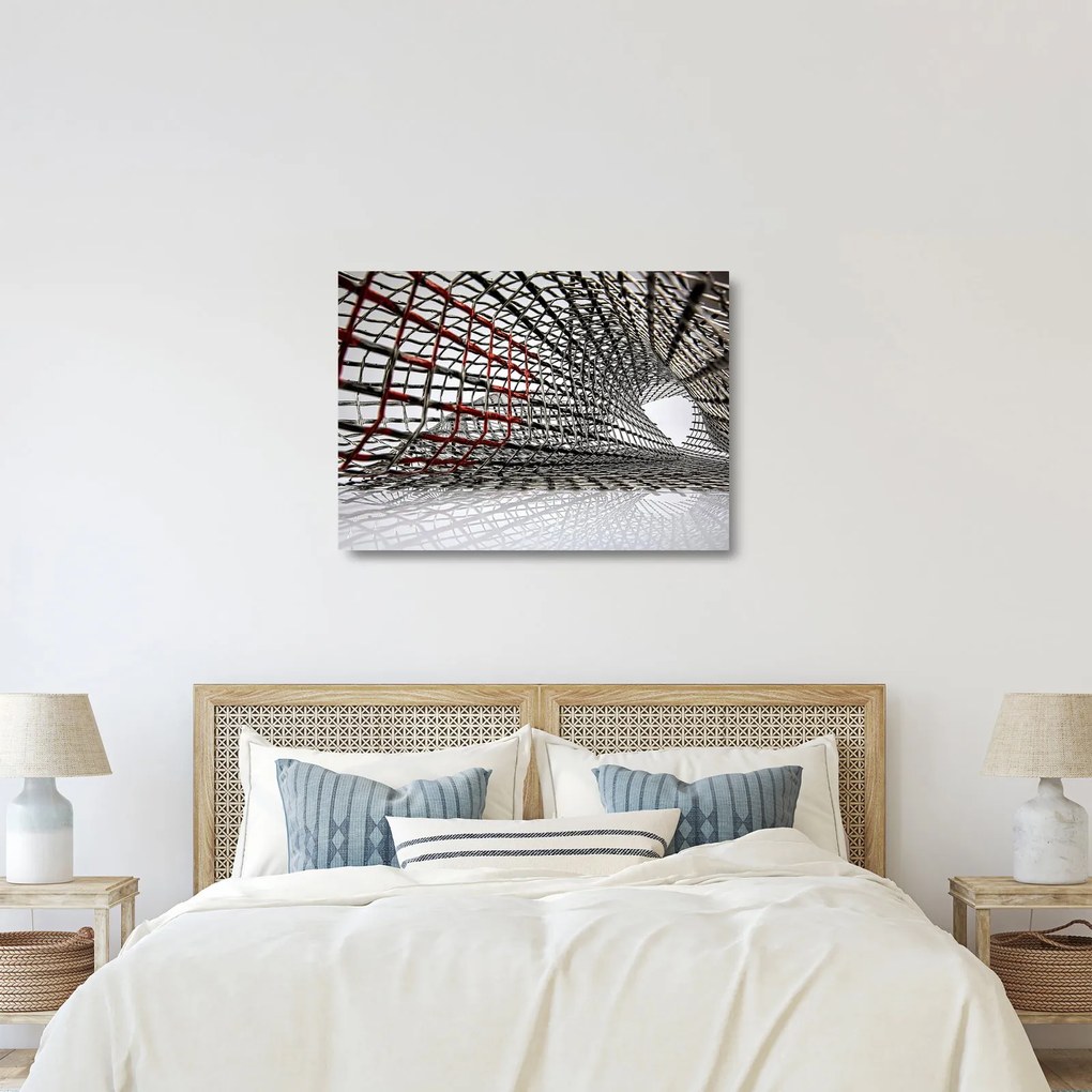 Tablou pe sticlă cu construcție din fier (70x50 cm)