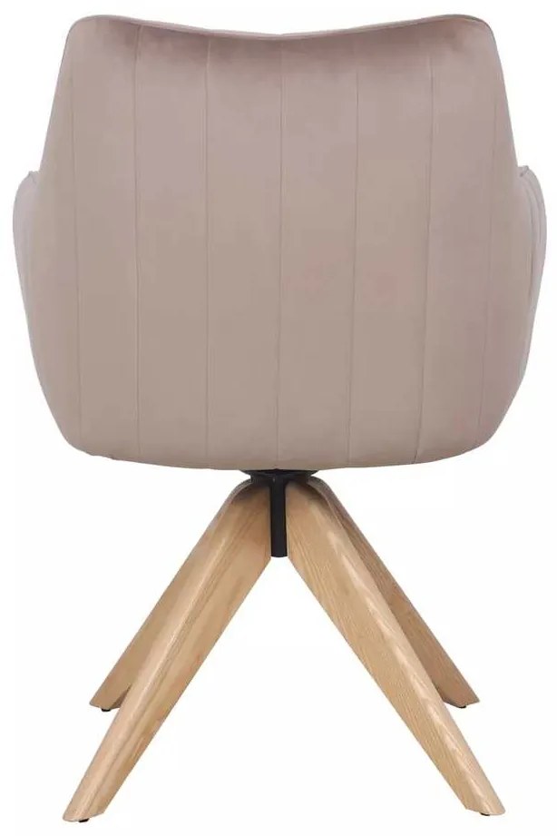 Scaun de bucătărie Azalia D Velvet, bej / stejar