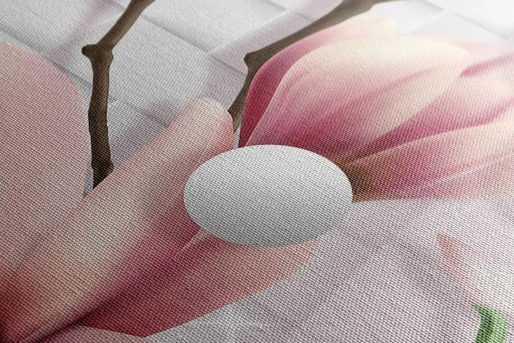 Tablou magnolie cu elemente abstracte