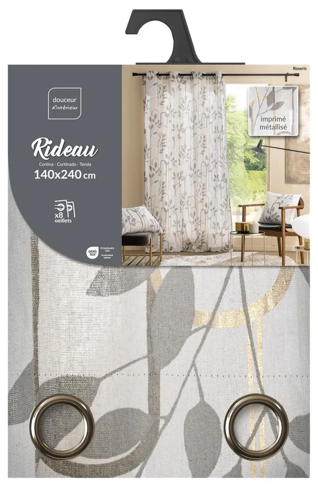 Draperie gri 140x240 cm Roseris – douceur d'intérieur