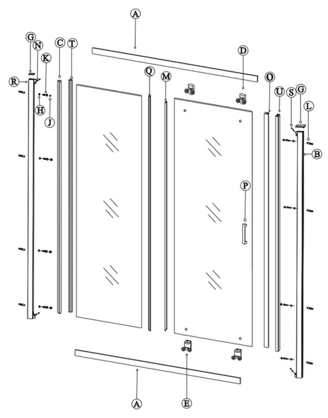 Usa culisanta dus sticla securizata formata din 2 elemente, 120x190 cm, Sanswiss Ocelia 1200x1900 mm