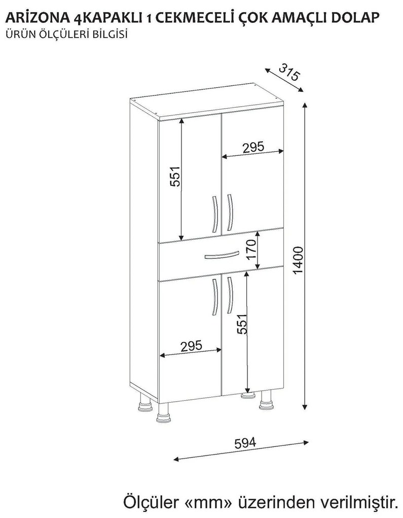 Cabinet de baie Arizona 4 Kapak - White