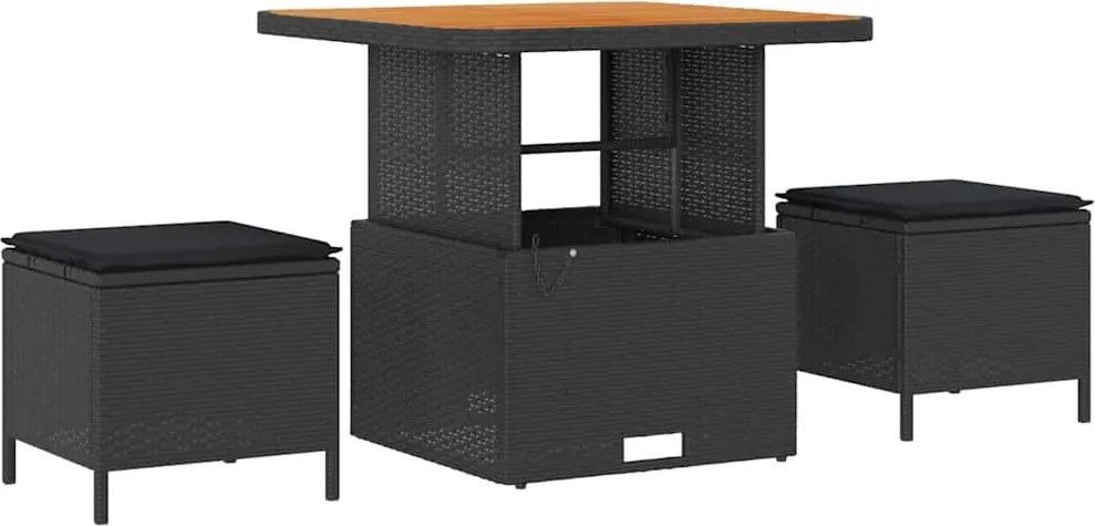 vidaXL Set de canapele pentru grădină cu pernă 12 pcs Negru