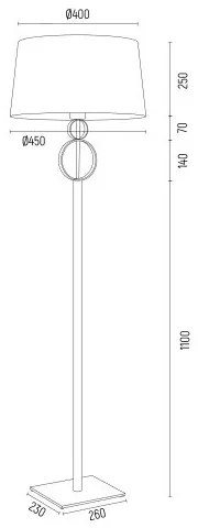 Lampadar, lampa de podea design modern Perseo crem, auriu, verde
