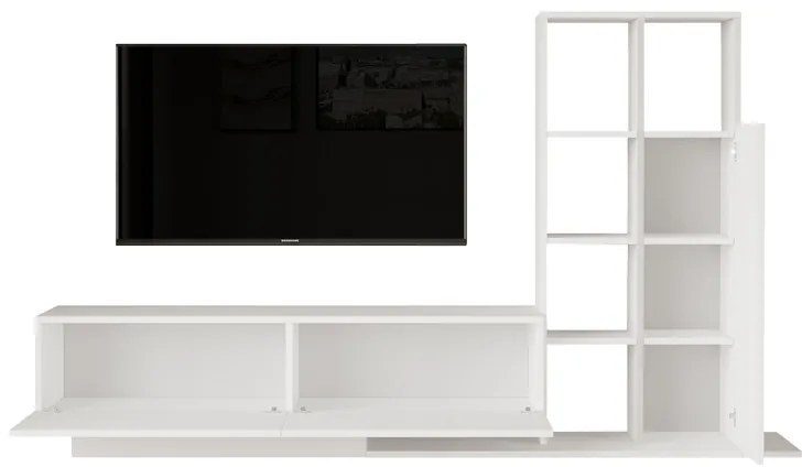 Set mobilier living Damon, Pako World, Alb, 140x29x39 cm