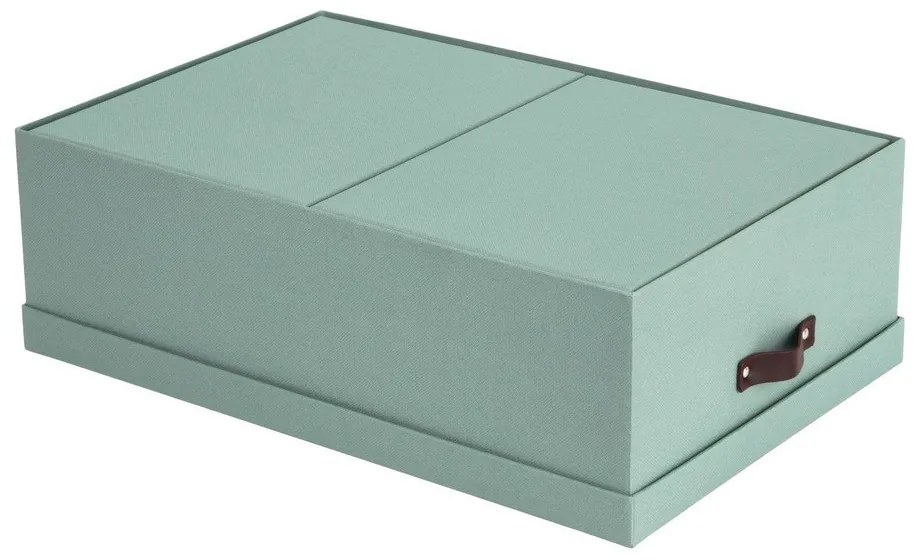 Cutii de depozitare verde-mentă 3 buc. din carton cu capac 31x47x15 cm Inge – Bigso Box of Sweden