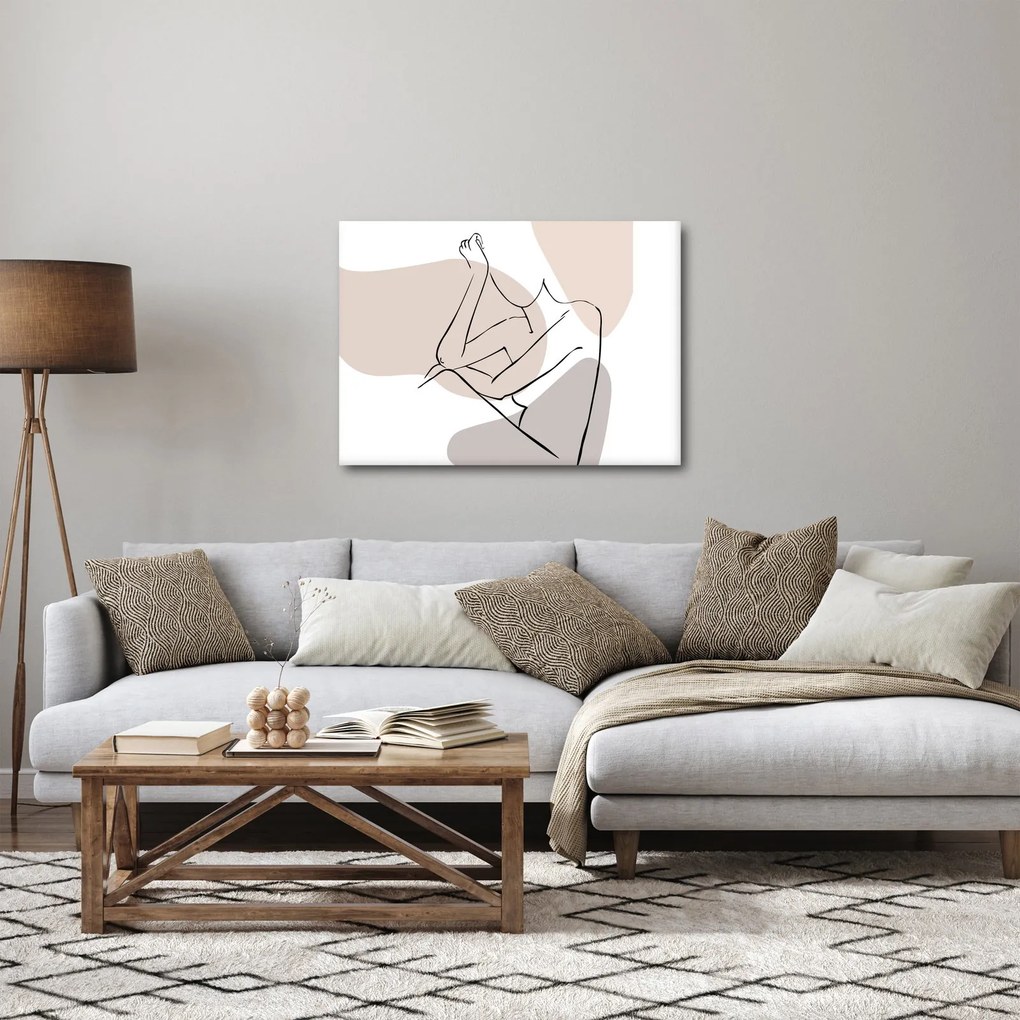 Tablou - Femeie corp linie de artă N⁰1 (70x50 cm)