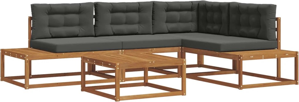 vidaXL Set de canapele de exterior 5 Bucată Natural și Antracit