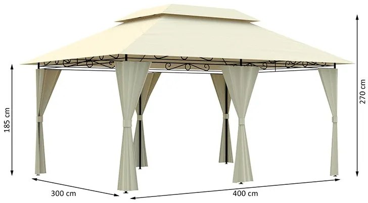 Cort de petrecere bej intr-un stil elegant potrivit unei nunți 3m x 4m