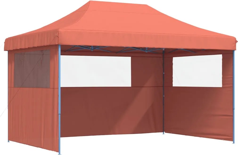 vidaXL Cort pliabil pentru petreceri cu 3 pereți laterali, cărămiziu