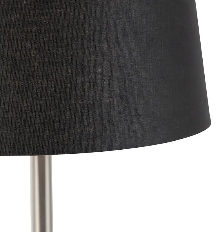 Lampă de masă modernă din oțel cu abajur negru 35 cm - Simplo