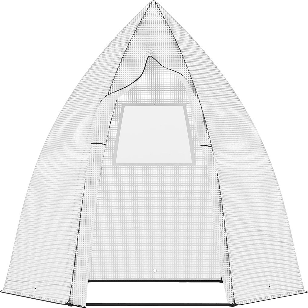 Outsunny Mini Șopron pentru Plantare cu Uși Rulante pentru Grădină și Balcon Protecție iarna Alb 160 x 140 x 180 cm | Aosom Romania