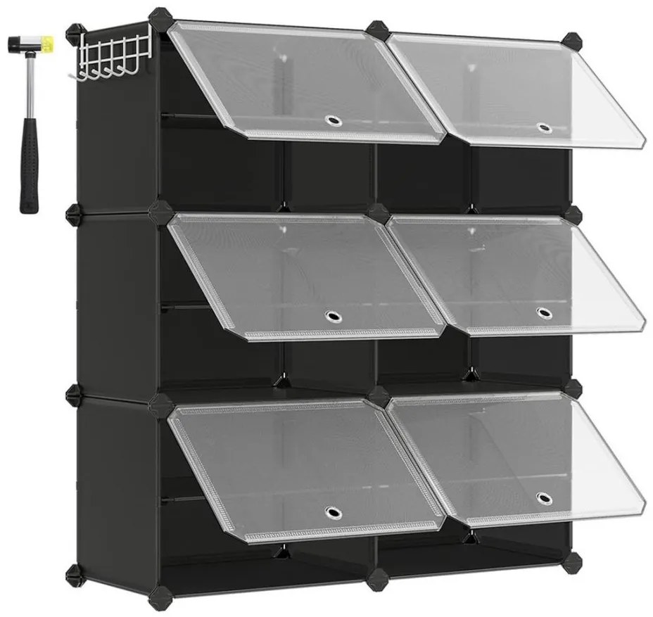 Raft modular cu compartimente BOXIFY, negru