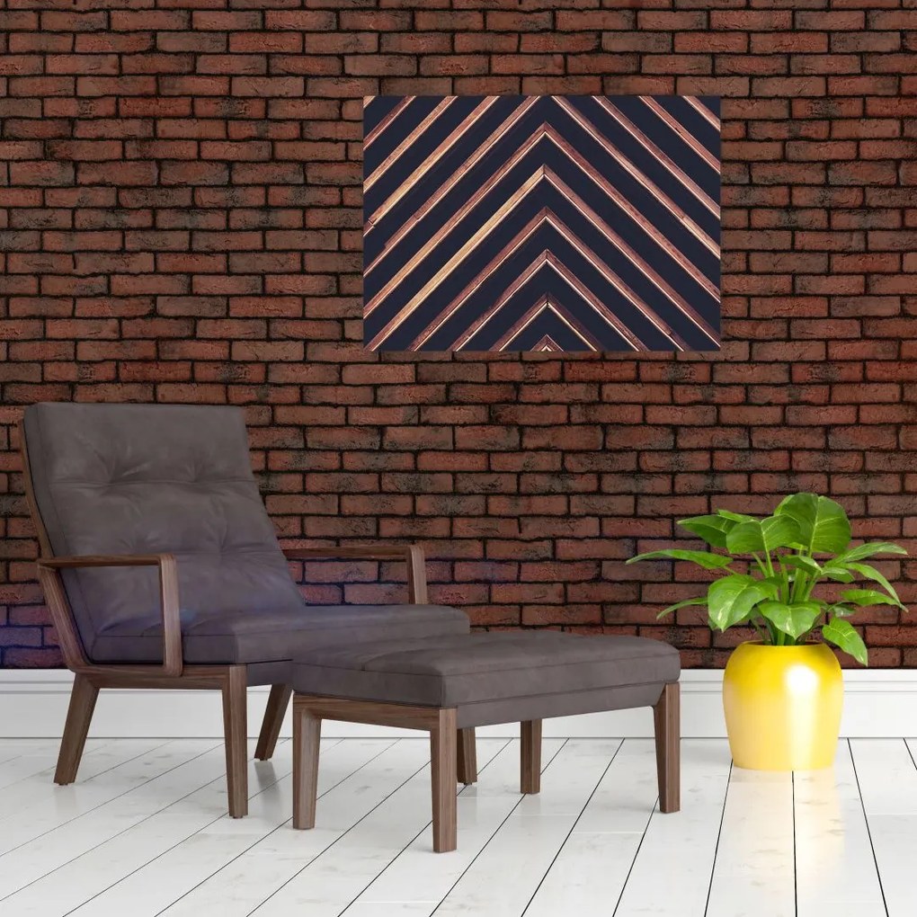 Tablou - Motiv de lemn pe fond negru (70x50 cm)