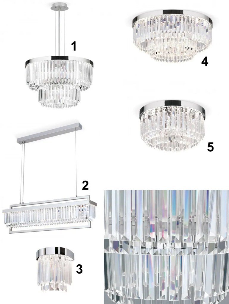 Candelabru, Lustra LED design LUX PRISM, chrome