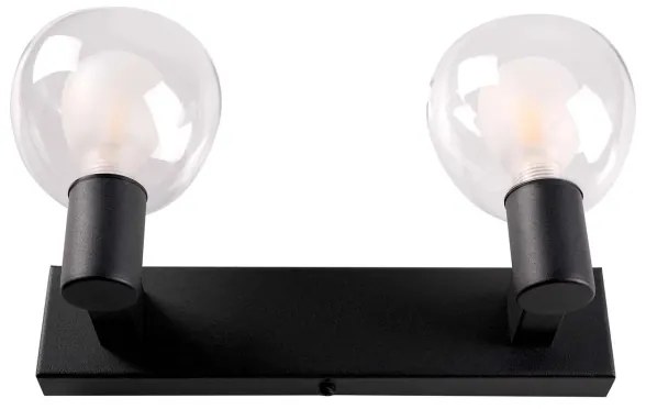 Aplica de perete pentru baie POLA 2xG9/5W/230V IP44 negru/sticlă transparentă