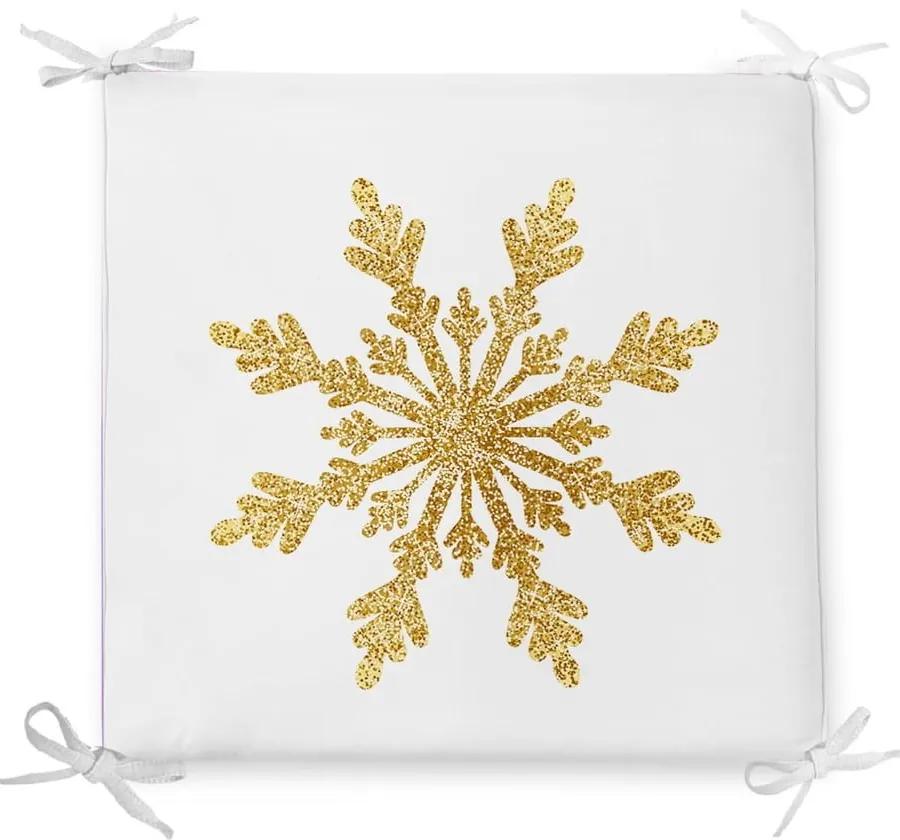 Pernă de scaun din amestec de bumbac cu model de Crăciun Minimalist Cushion Covers Single Snowflake, 42 x 42 cm