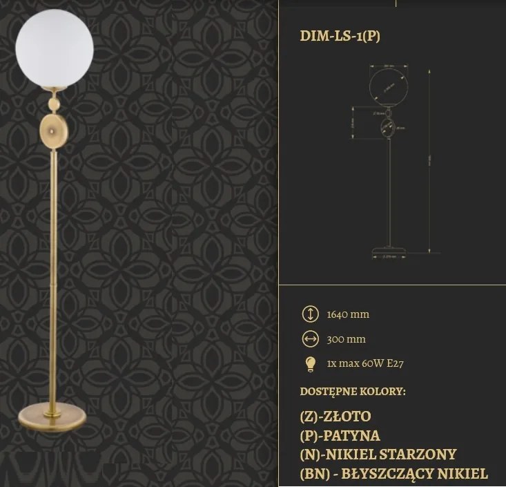 Lampadar design clasic realizat manual DIMARO