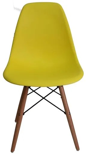 Scaune de sufragerie 4buc galbene, stil scandinav Classic